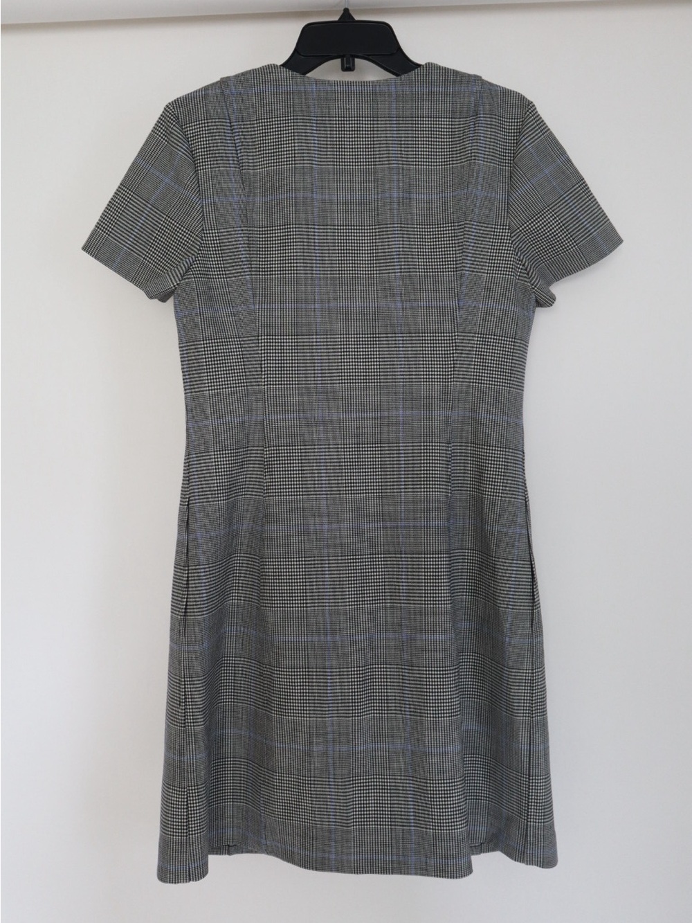Theory Grey Plaid Button-Front Mini Dress - Picture 3 of 5
